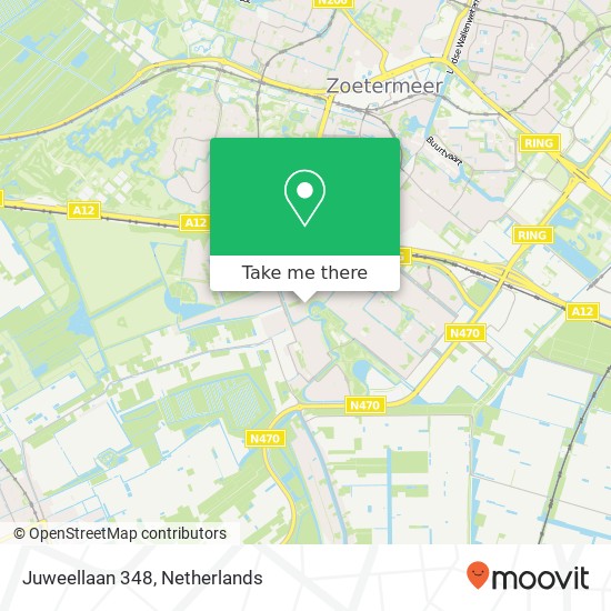 Juweellaan 348, 2719 BK Zoetermeer kaart