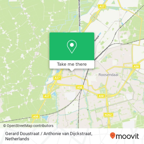 Gerard Doustraat / Anthonie van Dijckstraat, 4703 Roosendaal kaart