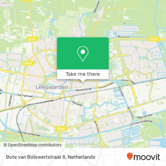 Bote van Bolswertstraat 8, 8921 BN Leeuwarden kaart