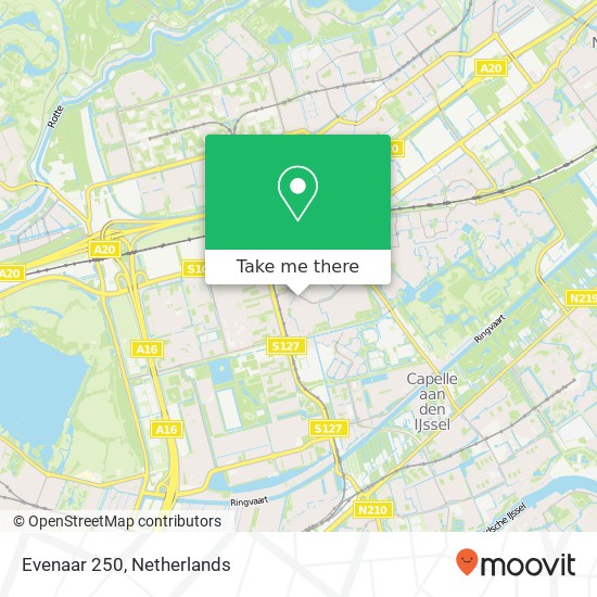 Evenaar 250, 3067 DA Rotterdam kaart