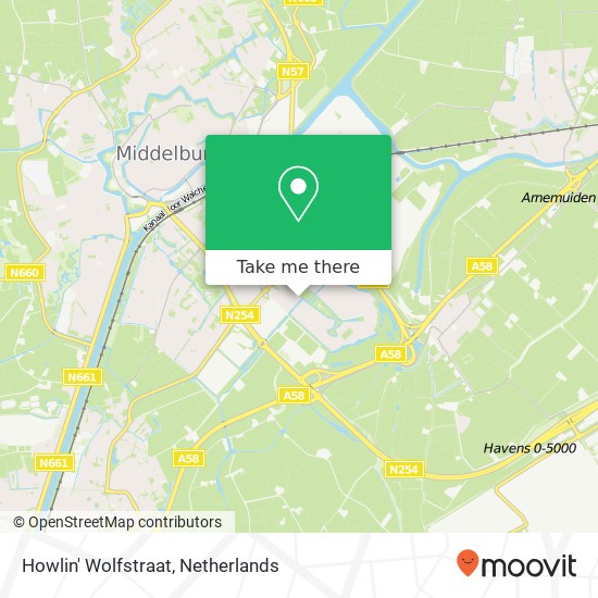 Howlin' Wolfstraat, 4337 Middelburg kaart