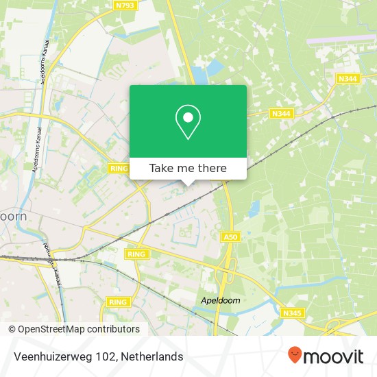 Veenhuizerweg 102, 7325 AL Apeldoorn kaart