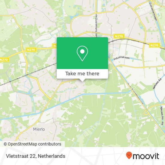 Vletstraat 22, 5706 EW Helmond kaart