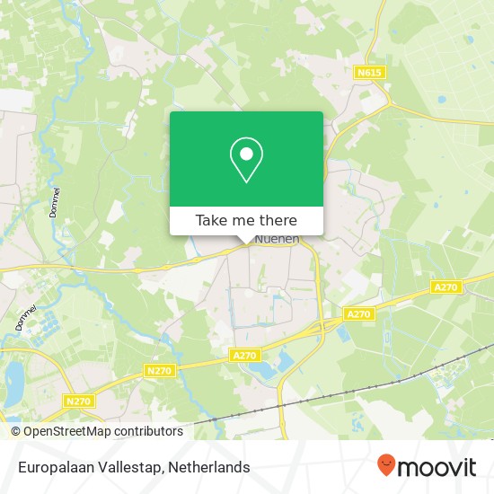 Europalaan Vallestap, 5672 BG Nuenen kaart