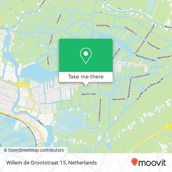 Willem de Grootstraat 15, 1531 JE Wormer kaart
