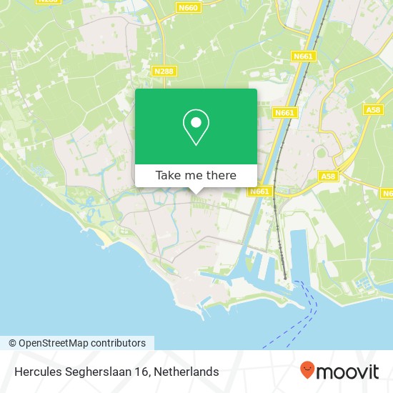 Hercules Segherslaan 16, 4383 Vlissingen kaart