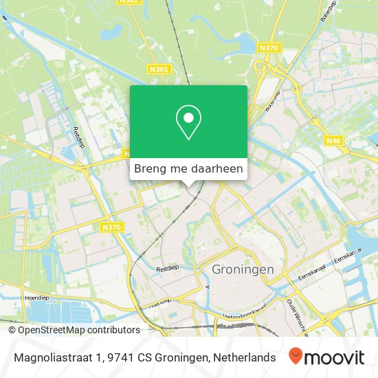 Magnoliastraat 1, 9741 CS Groningen kaart