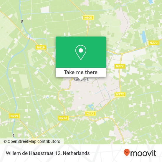 Willem de Haasstraat 12, 5421 TP Gemert kaart
