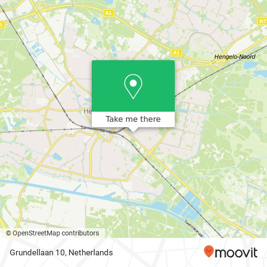 Grundellaan 10, 7552 ED Hengelo kaart