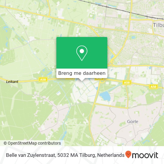 Belle van Zuylenstraat, 5032 MA Tilburg kaart