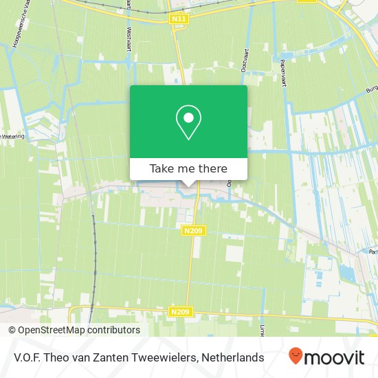 V.O.F. Theo van Zanten Tweewielers, Dorpsstraat 176 kaart
