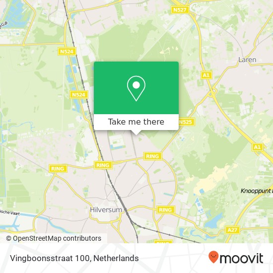 Vingboonsstraat 100, 1222 JM Hilversum kaart