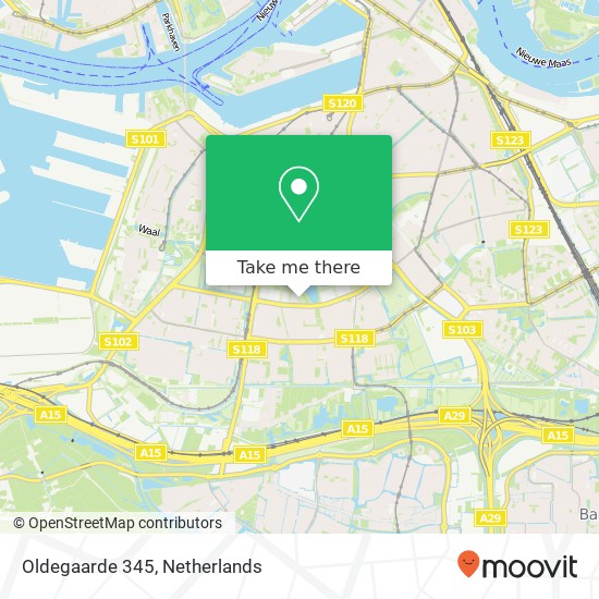 Oldegaarde 345, 3084 AA Rotterdam kaart