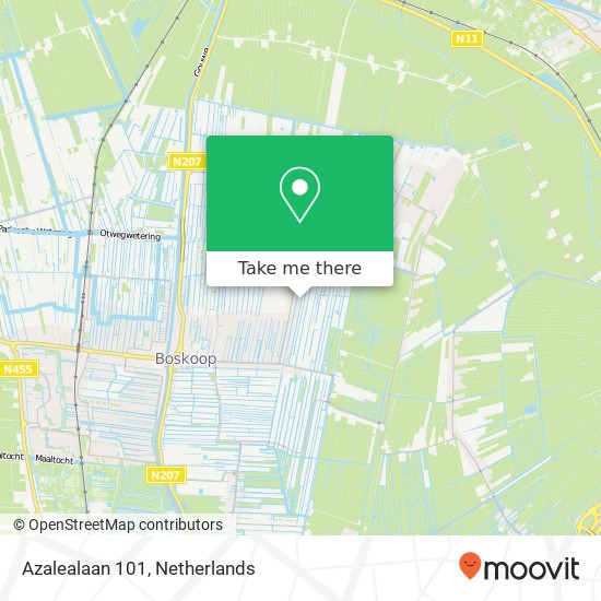 Azalealaan 101, 2771 ZV Boskoop kaart