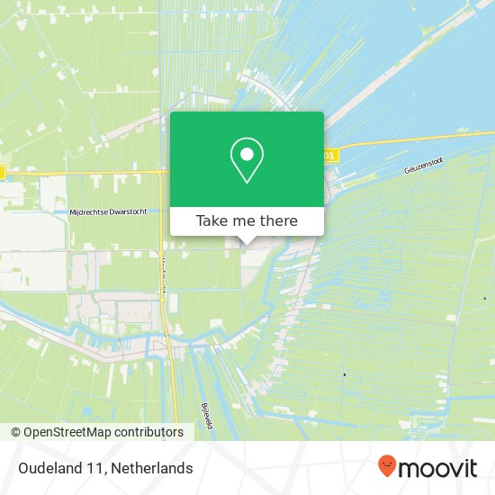 Oudeland 11, 3645 LM Vinkeveen kaart