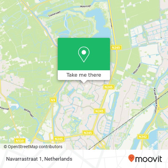 Navarrastraat 1, 1827 DN Alkmaar kaart