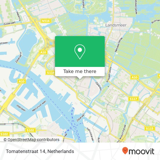 Tomatenstraat 14, 1033 TW Amsterdam kaart