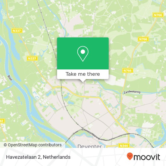 Havezatelaan 2, 7414 GM Deventer kaart