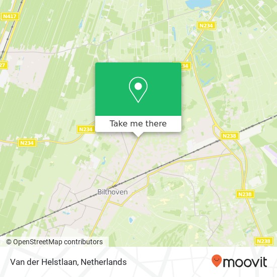 Van der Helstlaan, 3723 HL Bilthoven kaart
