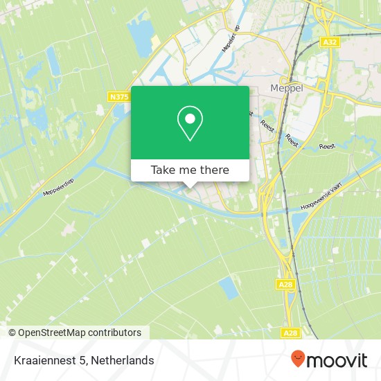 Kraaiennest 5, 7944 Meppel kaart