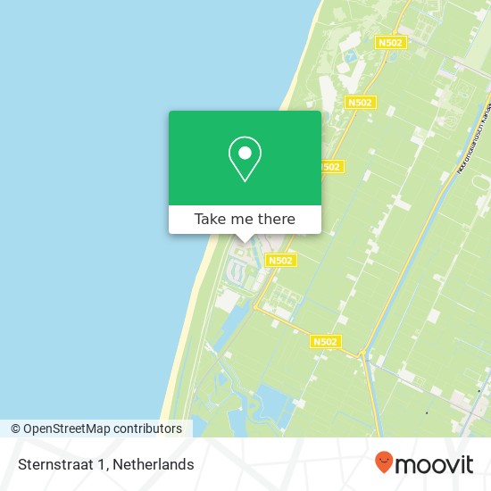 Sternstraat 1, 1755 PE Petten kaart