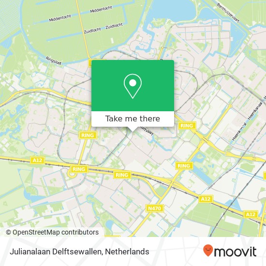 Julianalaan Delftsewallen, 2712 CA Zoetermeer kaart