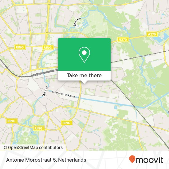 Antonie Morostraat 5, 5642 AE Eindhoven kaart