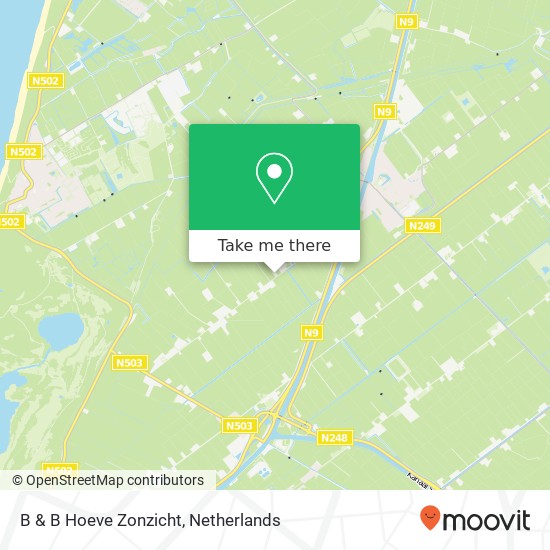 B & B Hoeve Zonzicht, Bosweg 18 kaart