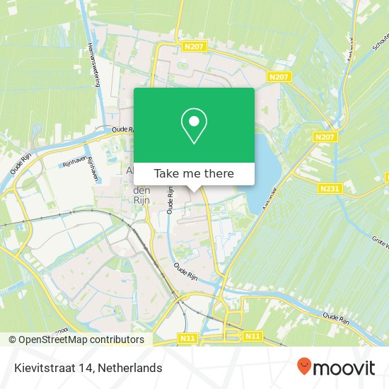 Kievitstraat 14, 2406 EV Alphen aan den Rijn kaart