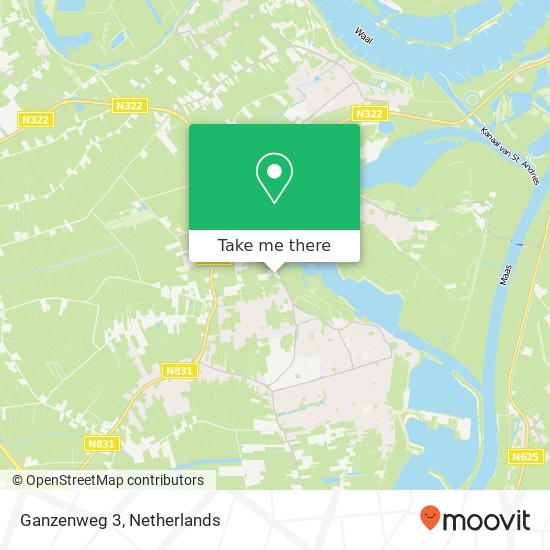Ganzenweg 3, 5331 KM Kerkdriel kaart