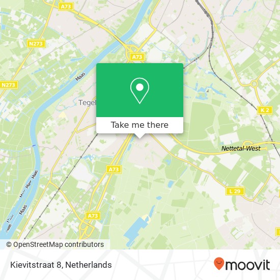 Kievitstraat 8, 5932 VN Tegelen kaart