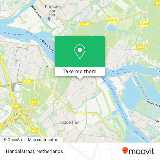 Händelstraat, 2983 BV Ridderkerk kaart
