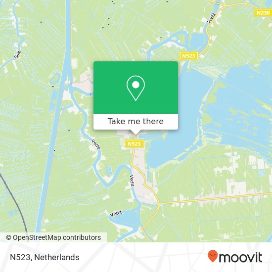 N523, 1394 Nederhorst den Berg kaart