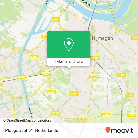 Ploegstraat 61, 6532 AB Nijmegen kaart