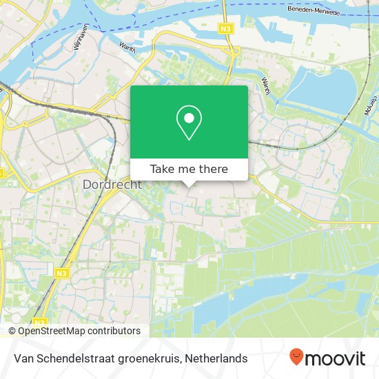 Van Schendelstraat groenekruis, 3319 RJ Dordrecht kaart