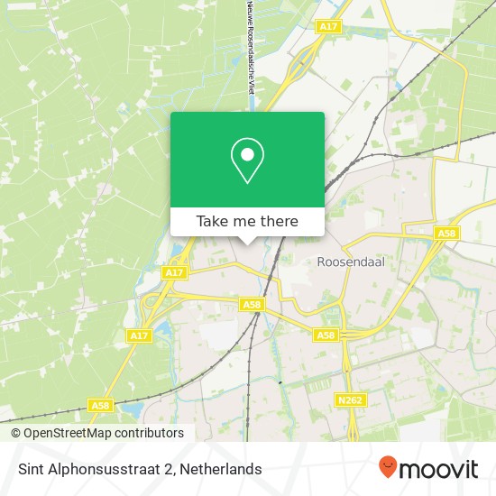 Sint Alphonsusstraat 2, 4703 HH Roosendaal kaart