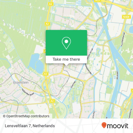 Lensveltlaan 7, 3431 RG Nieuwegein kaart