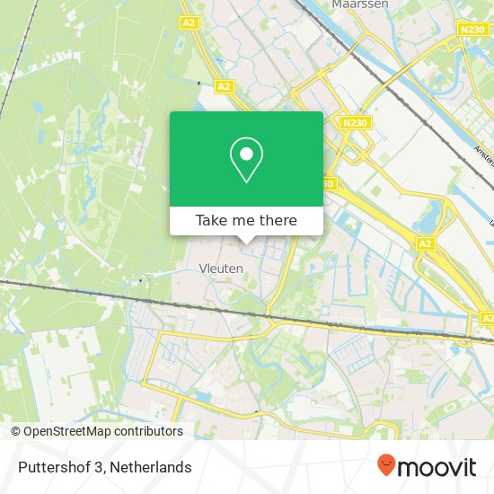 Puttershof 3, 3451 LC Vleuten kaart