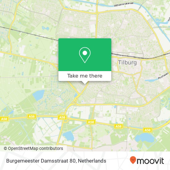 Burgemeester Damsstraat 80, 5037 NS Tilburg kaart