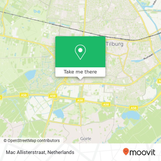 Mac Allisterstraat, 5025 XC Tilburg kaart