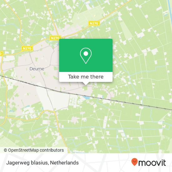 Jagerweg blasius, 5754 AV Deurne kaart