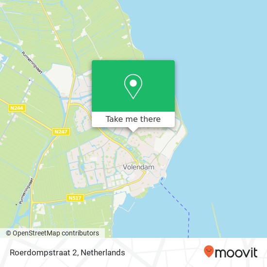 Roerdompstraat 2, 1131 MB Volendam kaart