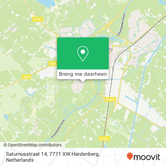 Saturnusstraat 14, 7771 XW Hardenberg kaart