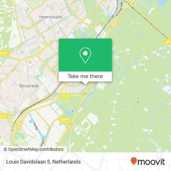 Louis Davidslaan 5, 1948 AN Beverwijk kaart