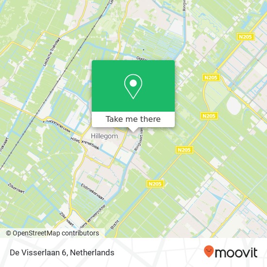De Visserlaan 6, 2181 XH Hillegom kaart