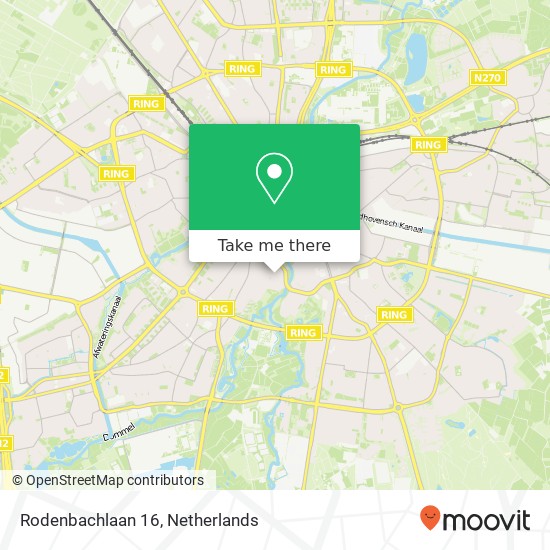 Rodenbachlaan 16, 5615 GH Eindhoven kaart