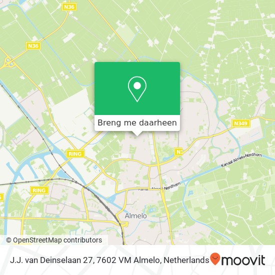 J.J. van Deinselaan 27, 7602 VM Almelo kaart