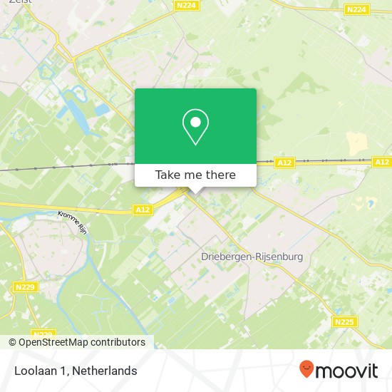 Loolaan 1, 3971 PK Driebergen kaart