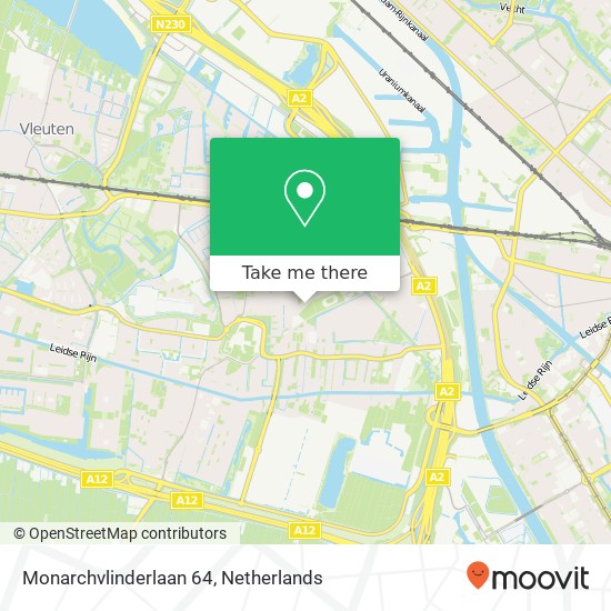 Monarchvlinderlaan 64, 3544 DA Utrecht kaart