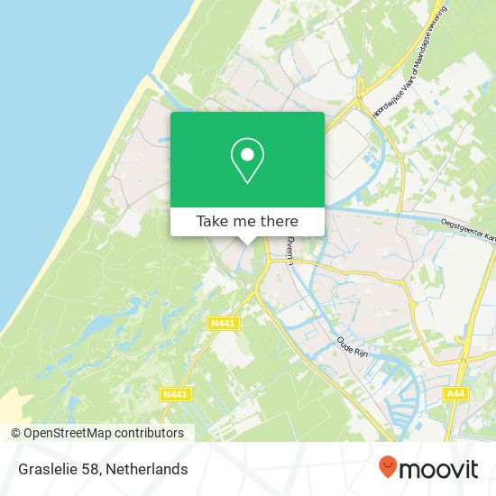 Graslelie 58, 2224 JV Katwijk aan de Rijn kaart